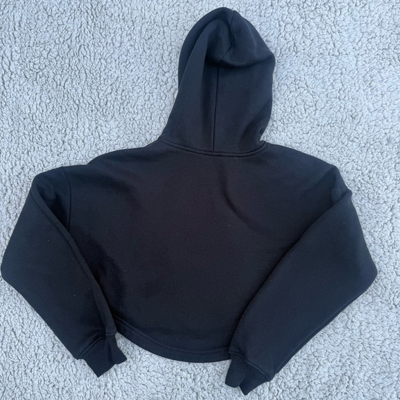 Black Cropped Hoodie with P.O.P Logo - Picture 3 of 3